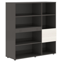 Стеллаж EHC 1245 Ясень Траун/Мокко 1250х430х1355 ЭДИС (EDIS)