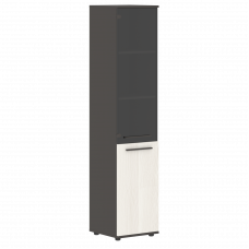 Шкаф высокий узкий EHCS 42.2 ЯсеньТраун/Мокко/Мокко 426х430х1967 EDIS