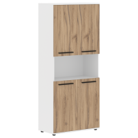 Шкаф высокий широкий EHCS 85.4 Дуб Денвер светлый/Черный/Белый 852х430х1967 EDIS