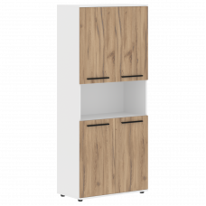 Шкаф высокий широкий EHCS 85.4 Дуб Денвер светлый/Черный/Белый 852х430х1967 EDIS