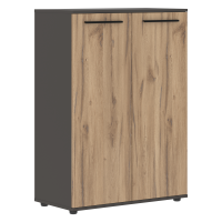 Шкаф средний широкий EMCS 85.1 Дуб Денвер светлый/Черный/Мокко 852х430х1199 EDIS