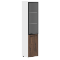 Шкаф высокий узкий EHCS 42.7(L) Дуб Денвер тёмный/Черный/Белый 426х430х1967 EDIS