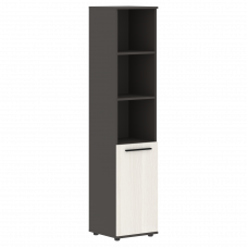 Шкаф высокий узкий EHCS 42.5 Ясень Траун/Черный/Мокко 426х430х1967 EDIS