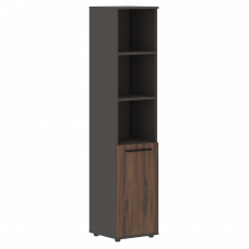 Шкаф высокий узкий EHCS 42.5 Дуб Денвер тёмный/Черный/Мокко 426х430х1967 EDIS