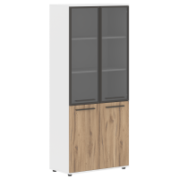 Шкаф высокий широкий EHCS 85.7 Дуб Денвер светлый/Мокко/Белый 852х430х1967 EDIS