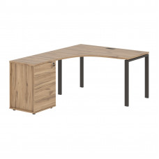 Стол эргономичный с тумбой EUCET 1318(L) Дуб Денвер светлый/Мокко 1360х1880х750 EDIS