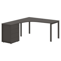 Стол эргономичный с тумбой EUCET 1518(L) Мокко/Мокко 1560х1880х750 EDIS