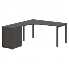 Стол эргономичный с тумбой EUCET 1518(L) Мокко/Мокко 1560х1880х750 EDIS