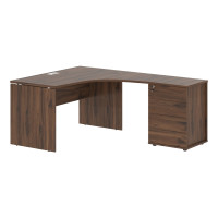 Стол эргономичный с тумбой EDCET 1318(R) Дуб Денвер тёмный/Белый 1360х1880х750 EDIS