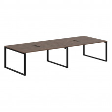 Стол 4-х местный EQWST 3513 Дуб Денвер тёмный/Черный 3526х1346х750 EDIS