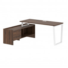 Стол с тумбой EVCT 17614 Дуб Денвер темный/Белый 1760х1400х750 EDIS