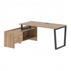 Стол с тумбой EVCT 17814 Дуб Денвер светлый/Мокко 1760х1400х750 EDIS