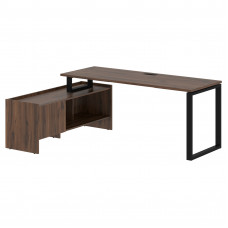 Стол с тумбой EQCT 19614 Дуб Денвер темный/Черный 1960х1400х750 EDIS