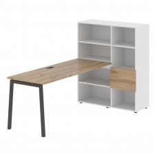 Стол-стеллаж ELRST 1117 Дуб Денвер светлый/Мокко/Белый 2190х1120х1355 EDIS