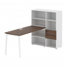 Стол-стеллаж ELRST 1115 Дуб Денвер тёмный/Белый/Белый 1990х1120х1355 EDIS