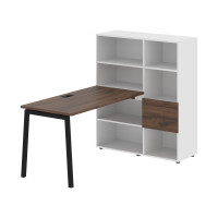 Стол-стеллаж ELRST 1113 Дуб Денвер тёмный/Черный/Белый 1790х1120х1355 EDIS