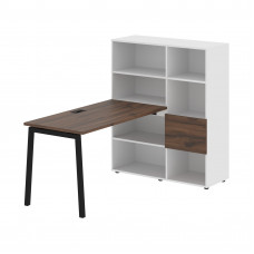Стол-стеллаж ELRST 1113 Дуб Денвер тёмный/Черный/Белый 1790х1120х1355 EDIS