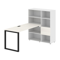 Стол-стеллаж EQRST 1115 Ясень Траун/Черный/Белый 1990х1120х1355 EDIS