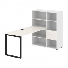 Стол-стеллаж EQRST 1115 Ясень Траун/Черный/Белый 1990х1120х1355 EDIS