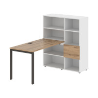 Стол-стеллаж EURST 1113 Дуб Денвер светлый/Мокко/Белый 1790х1120х1355 EDIS