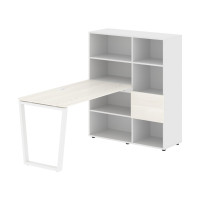 Стол-стеллаж EVRST 1113 Ясень Траун/Белый/Белый 1790х1120х1355 EDIS
