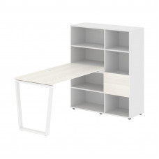 Стол-стеллаж EVRST 1113 Ясень Траун/Белый/Белый 1790х1120х1355 EDIS