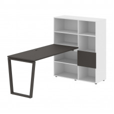 Стол-стеллаж EVRST 1115 Мокко/Мокко/Белый 1990х1120х1355 EDIS