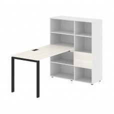 Стол-стеллаж EURST 1113 Ясень Траун/Черный/Белый 1790х1120х1355 EDIS