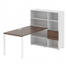 Стол-стеллаж EURST 1215 Дуб Денвер тёмный/Белый/Белый 1990х1250х1355 EDIS