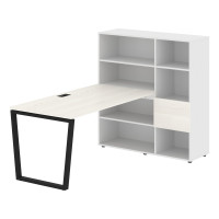 Стол-стеллаж EVRST 1215 Ясень Траун/Черный/Белый 1990х1250х1355 EDIS