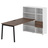 Стол-стеллаж ELRST 1217 Дуб Денвер тёмный/Черный/Белый 1790х1250х1355 EDIS
