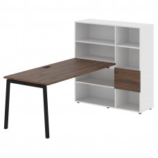 Стол-стеллаж ELRST 1217 Дуб Денвер тёмный/Черный/Белый 1790х1250х1355 EDIS