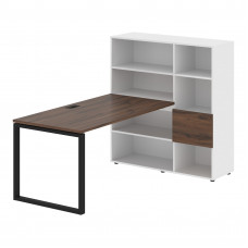 Стол-стеллаж EQRST 1215 Дуб Денвер тёмный/Черный/Белый 1990х1250х1355 EDIS