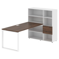 Стол-стеллаж EQRST 1217 Дуб Денвер тёмный/Белый/Белый 2190х1250х1355 EDIS