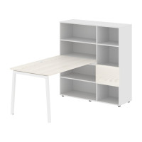 Стол-стеллаж ELRST 1213 Ясень Траун/Белый/Белый 1790х1250х1355 EDIS