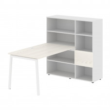 Стол-стеллаж ELRST 1213 Ясень Траун/Белый/Белый 1790х1250х1355 EDIS