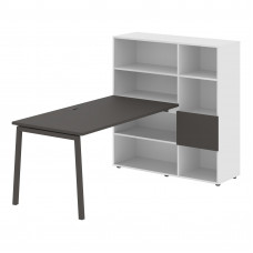Стол-стеллаж ELRST 1215 Мокко/Мокко/Белый 1990х1250х1355 EDIS