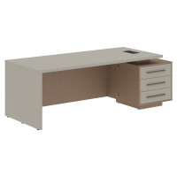 Стол руководителя с тумбой VCT 2290(R) Аметист/Бронза браш/Кобра 2200х900х750 VELION