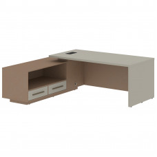 Стол руководителя с тумбой VCT 2119(L) Аметист/Бронза браш/Кобра 2100х1900х750 VELION