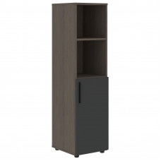 Шкаф средний узкий VMCS 40.5 Яшма черный/Дуб Сильвер 400х430х1517 VELION