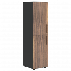 Шкаф средний узкий VRMCS 40.4 Американский орех/Яшма черный 400х430х1517 VELION VENEER