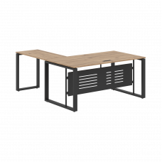 Стол руководителя ECT 1619M Дуб Денвер светлый/Антрацит 1600х1900х750 ENIO