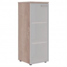 Шкаф колонка со стеклянной дверью в алюминиевой раме (L) и топом XMC 42.7(L) Дуб Сонома 432х432х1190