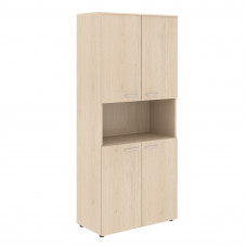 Шкаф с 2-мя комплектами глухих малых дверей и топом WHC 85.4 Бук Тиара 856х432х1949 WAVE