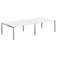 Стол 4-х местный XGWST 3214.1 Белый/Нержавеющая сталь 3200х1406х750 XTEN GLOSS