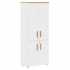 Шкаф с глухими средними и малыми дверьми FHC 80.3(Z) Белый премиум/Дуб Гамильтон 802х429х1983