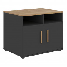 Тумба (для оргтехники) FPS 806 Черный Графит/Дуб Гамильтон 802х600х660 FORTA