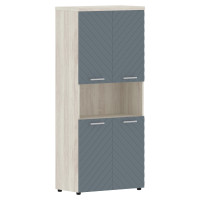 Шкаф с комплектами малых дверей и топом TLHC 85.4 Серо-голубой/Сосна Эдмонт Z 856х450х1968 TORR LUX