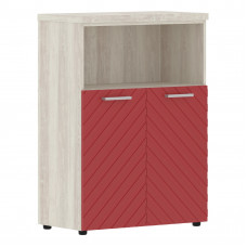 Шкаф с глухими малыми дверьми и топом TLMC 85.3 Красный/Сосна Эдмонт Z 856х450х1203 TORR LUX