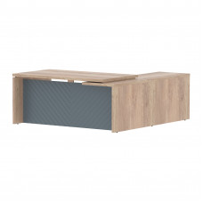 Стол руководителя TLCT 1820(L) Дуб Каньон Z/Серо-голубой 1800х2000х750 TORR LUX